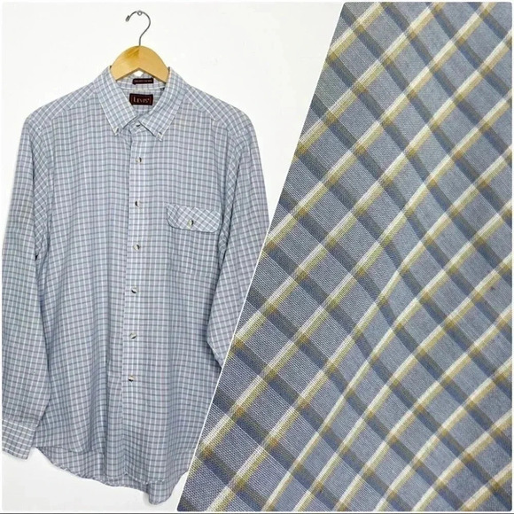 LEvi's Mens Vintage Big E Button Down Shirt Size XL 1970 - Picture 1 of 7